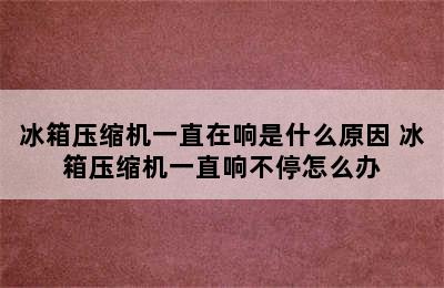 冰箱压缩机一直在响是什么原因 冰箱压缩机一直响不停怎么办